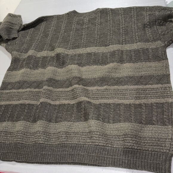 Cutter & Buck Men’s Sweater 3X Dark Green Wool Cable Knit Crewneck - Picture 2 of 16